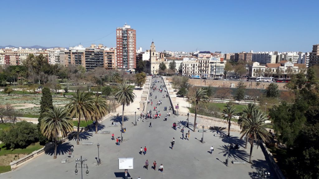 Blick von den Torres dels Serrans in Valencia