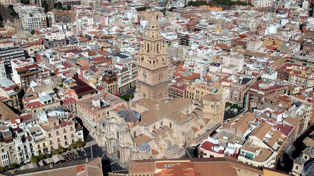 Die Kathedrale von Murcia von oben