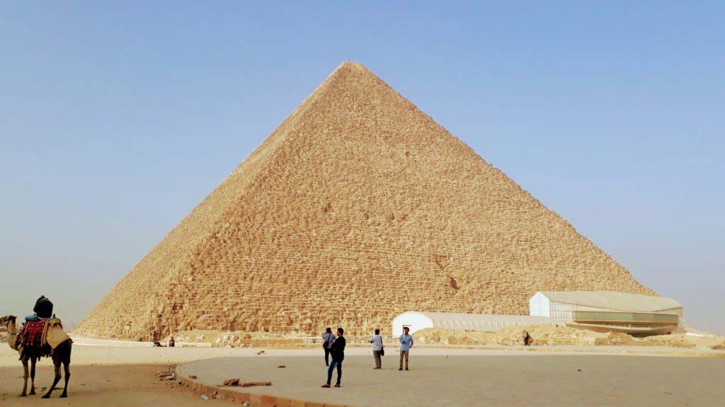 The Pyramid of Khufu, the oldest and largest of the three pyramids of Giza, was for nearly 4,000 years the tallest structure of its time