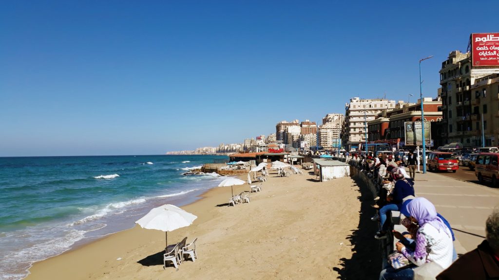 Playa de Alejandría en el mar Mediterráneo